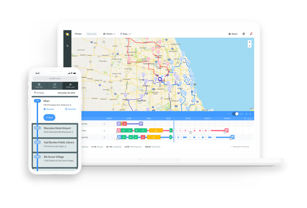 User Interface of Routific