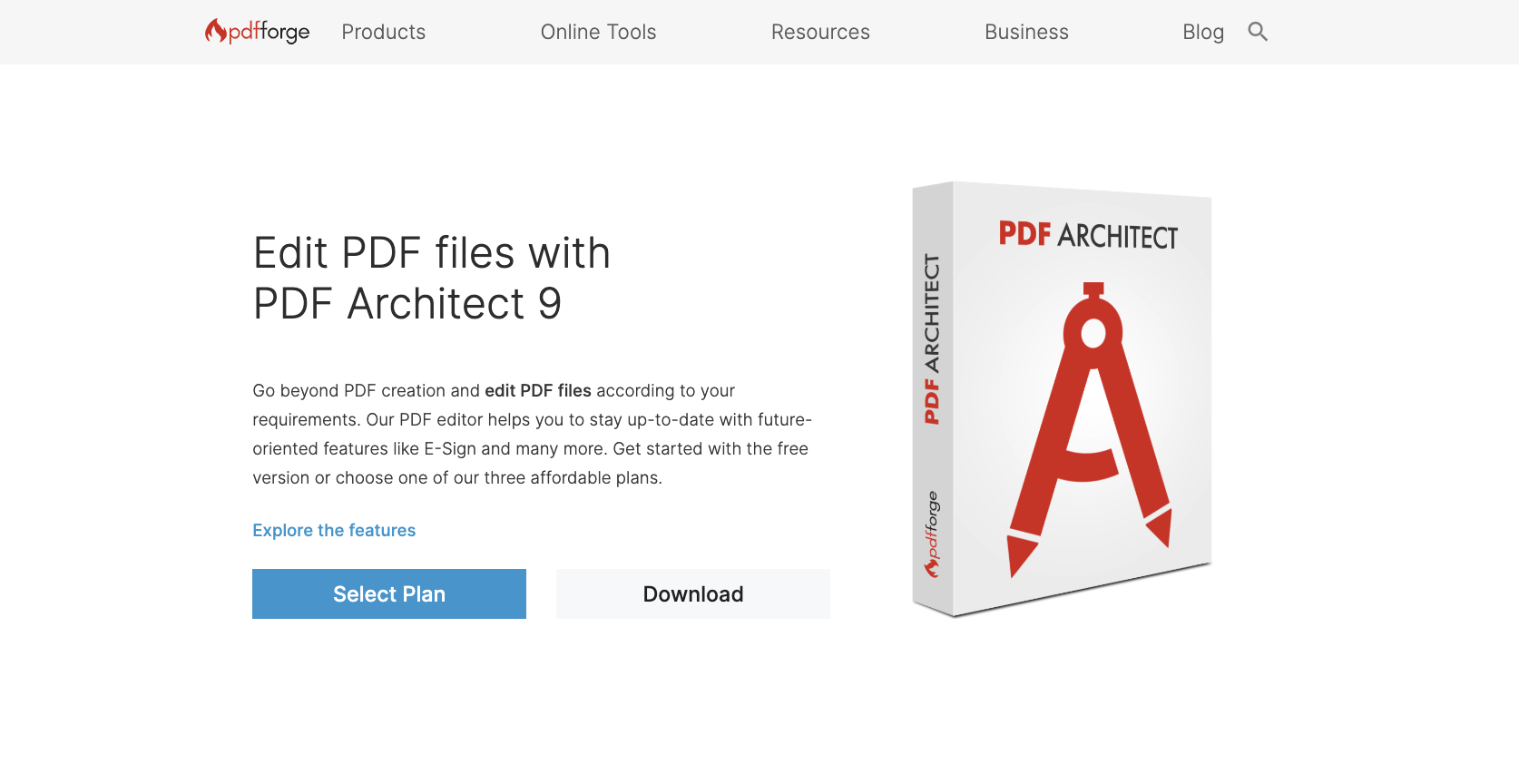 PDF Architect Landing Page