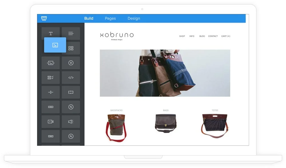 User Interface of Weebly