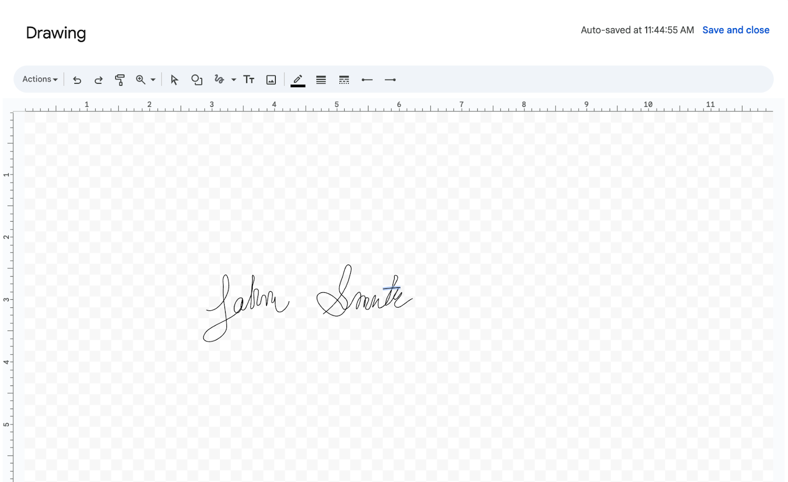 Drawing the signature in the field in Google Docs