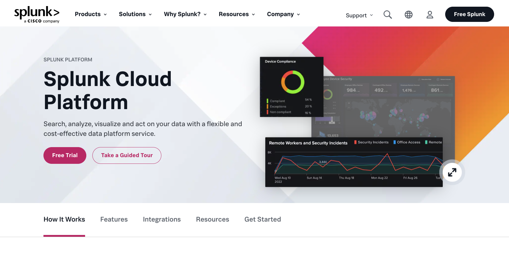 Splunk Cloud Landing Page