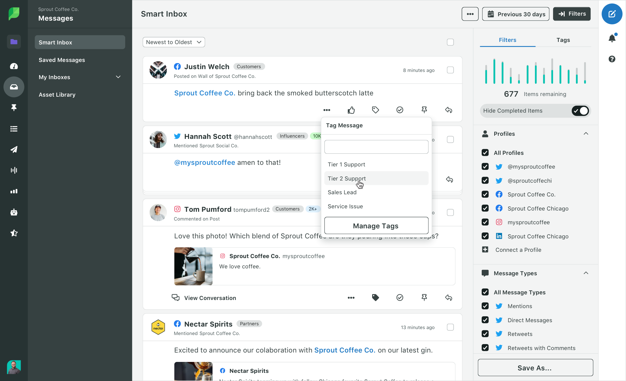Sprout Social user interface