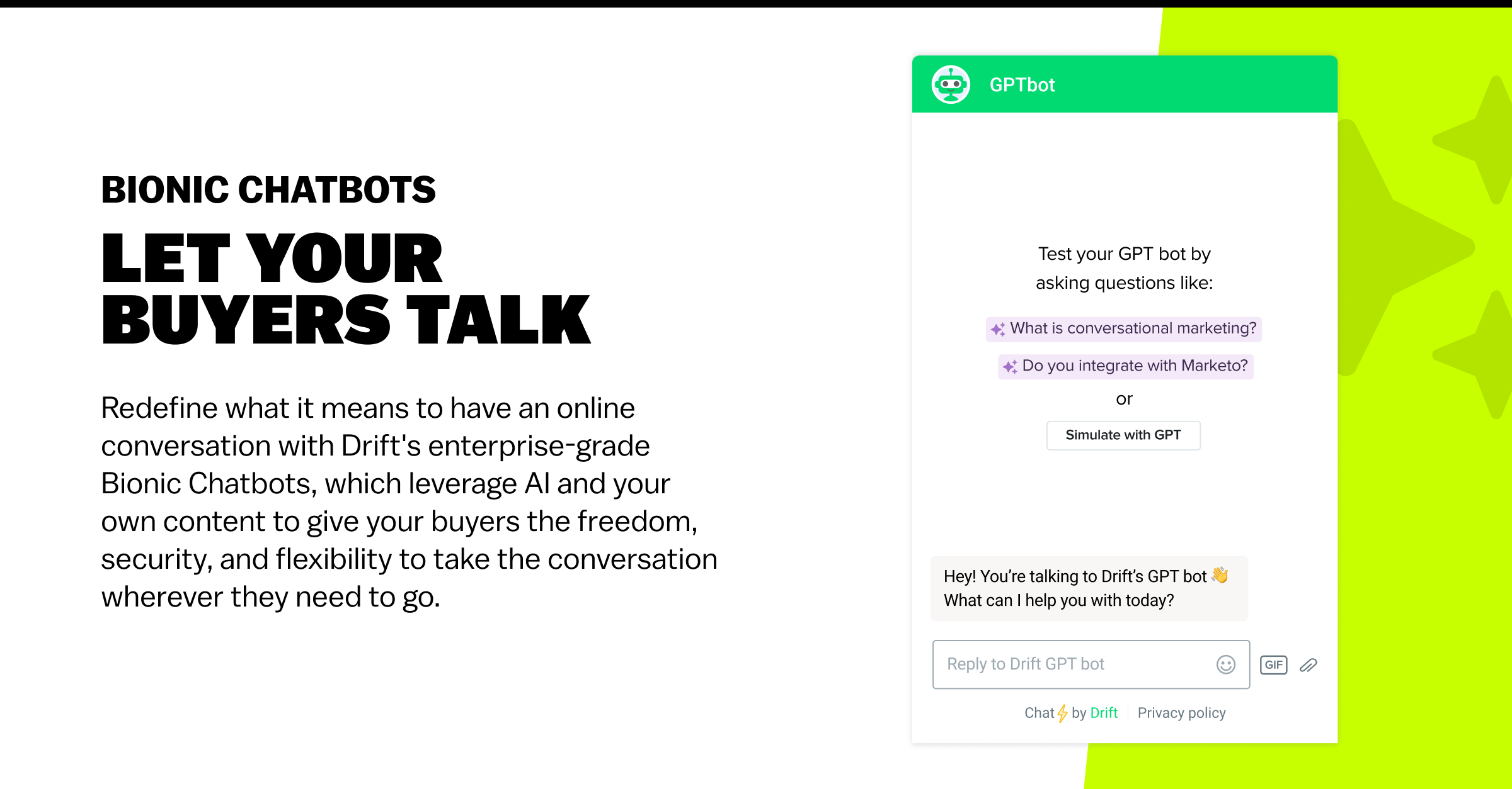 User Interface of Drift AI