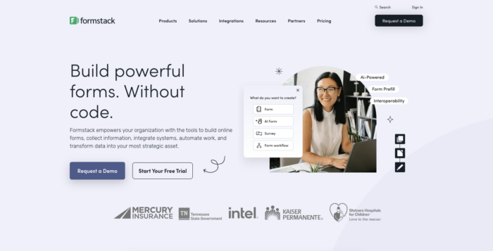 Formstack Landing Page