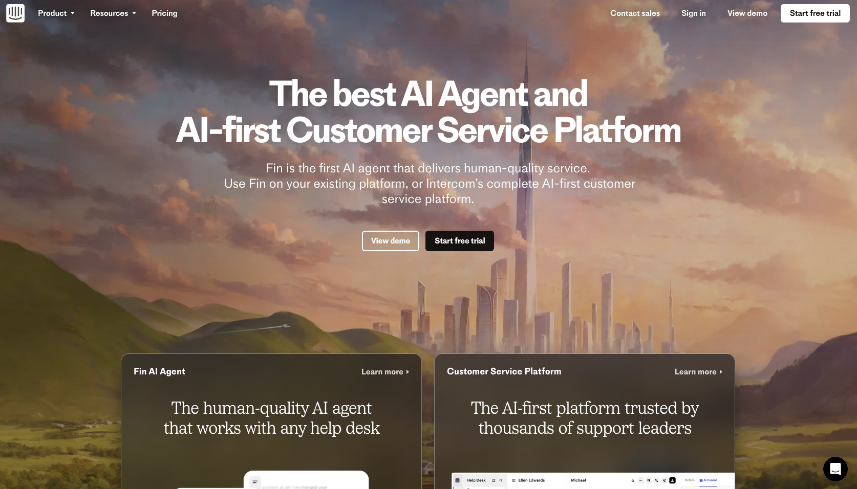 Intercom Landing Page