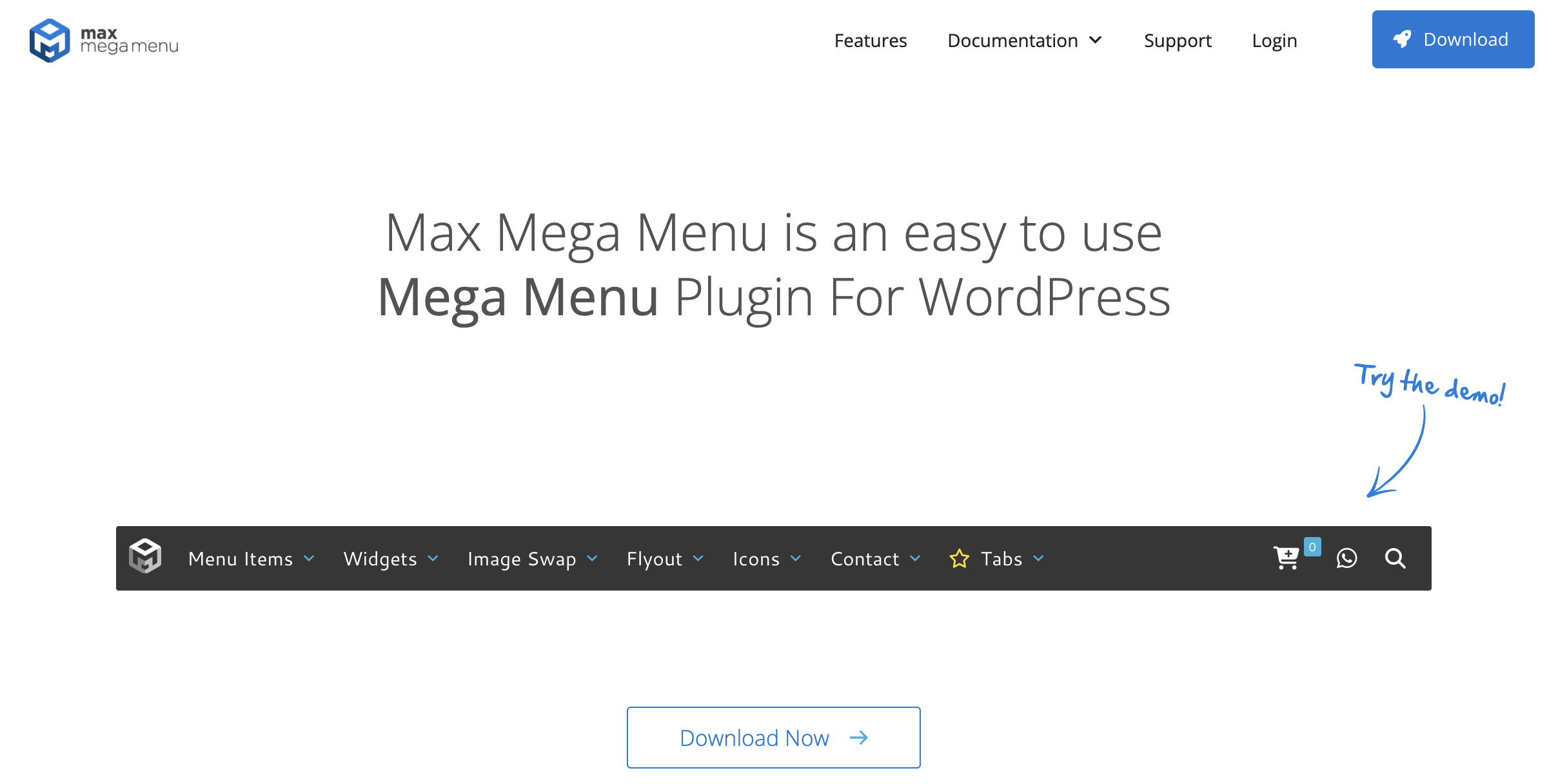 Max Mega Menu landing page