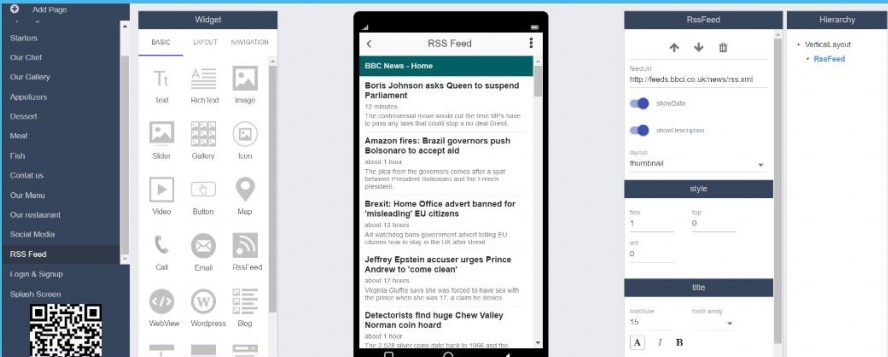 Interfaz de usuario de Appstylo