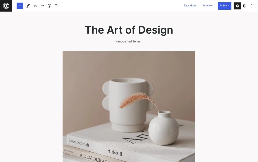 an example website page built with wordpress