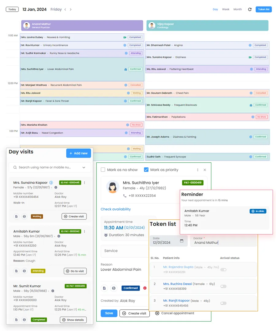 Easy Clinic's user interface