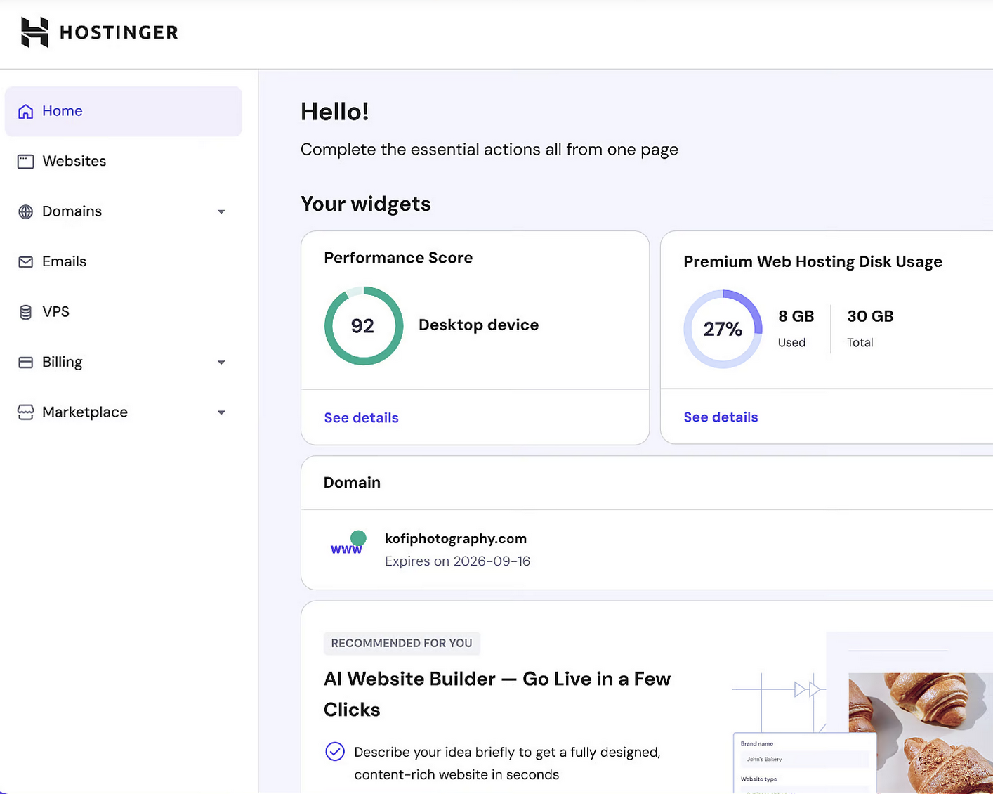 Hostinger WordPress plugin
