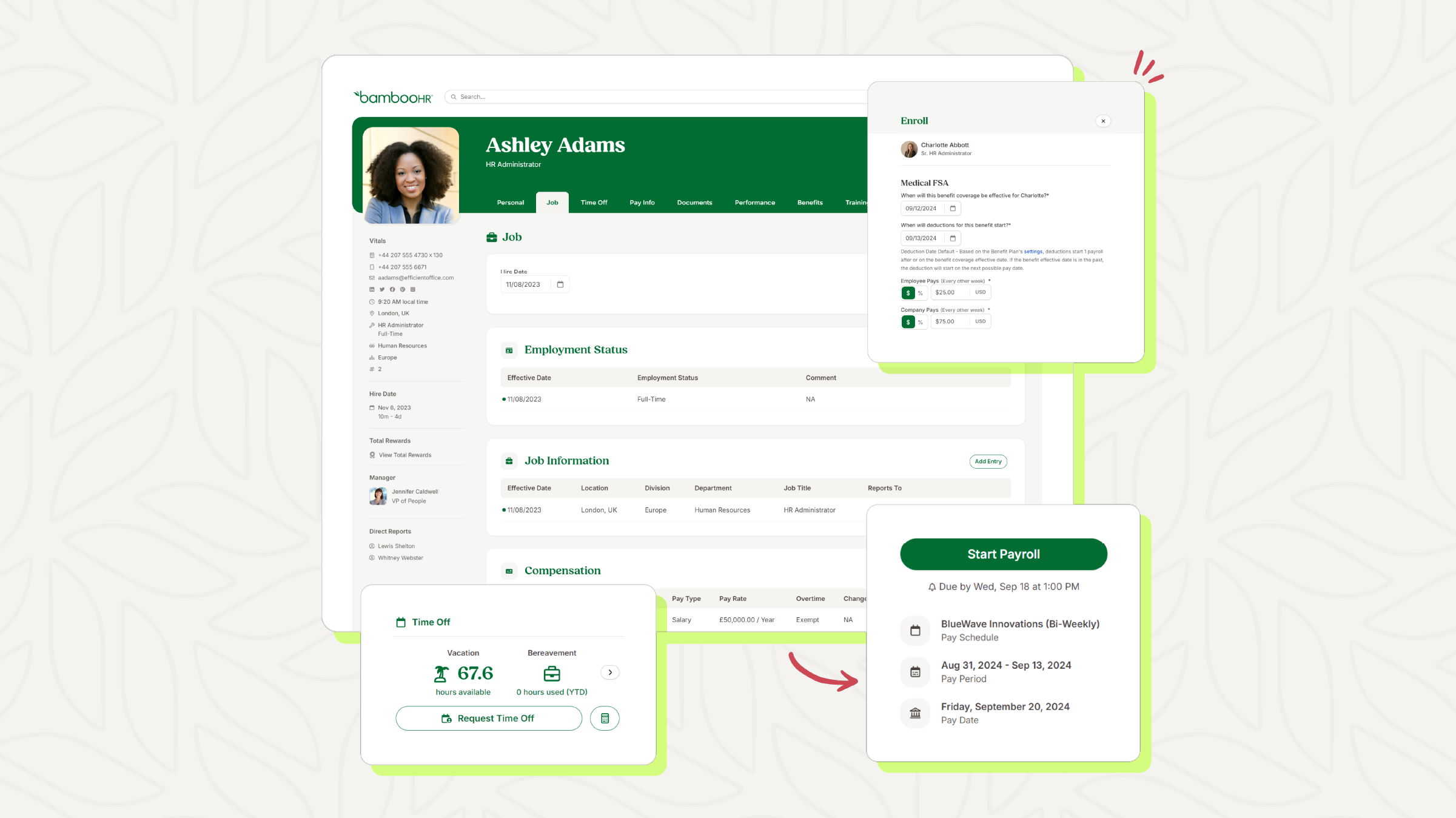 User Interface of BambooHR
