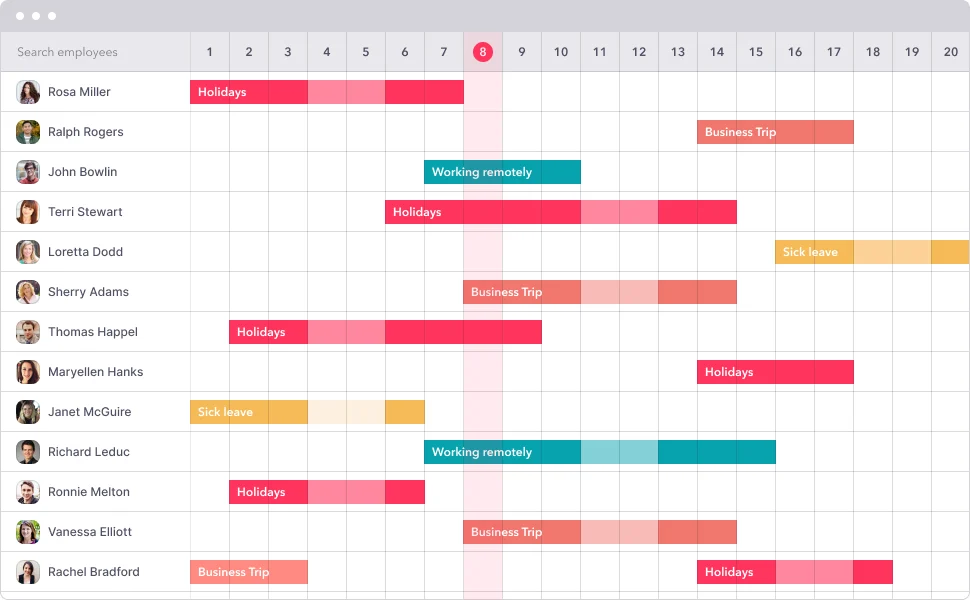 User Interface of Factorial HR
