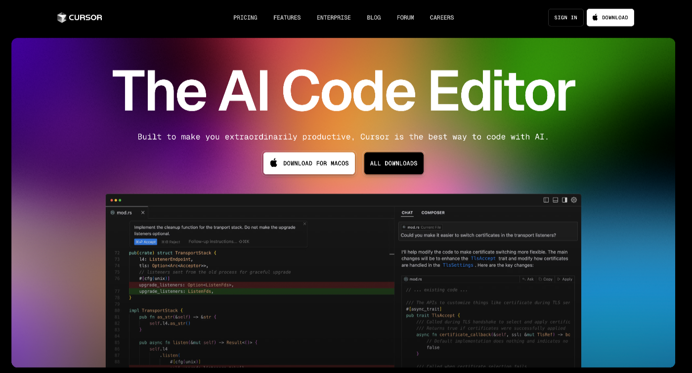Cursor Landing Page