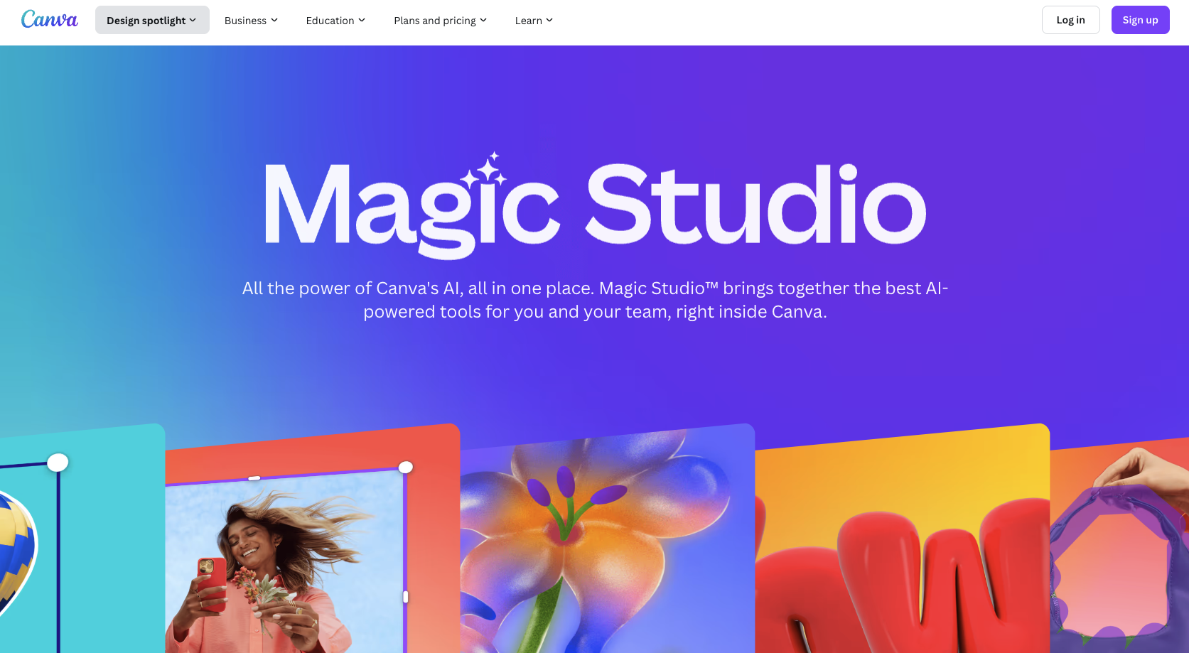 Canva Magic Studio Landing Page