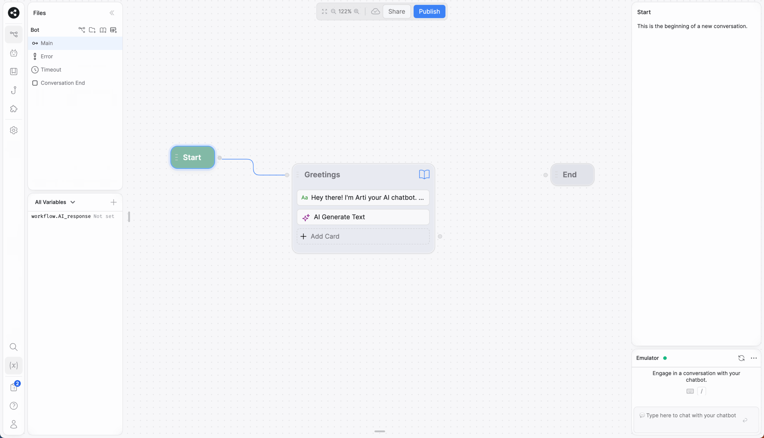 Botpress Menu
