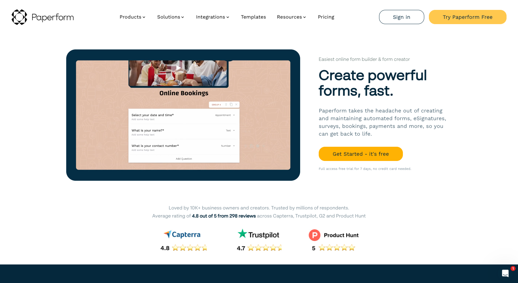 Paperform Landing