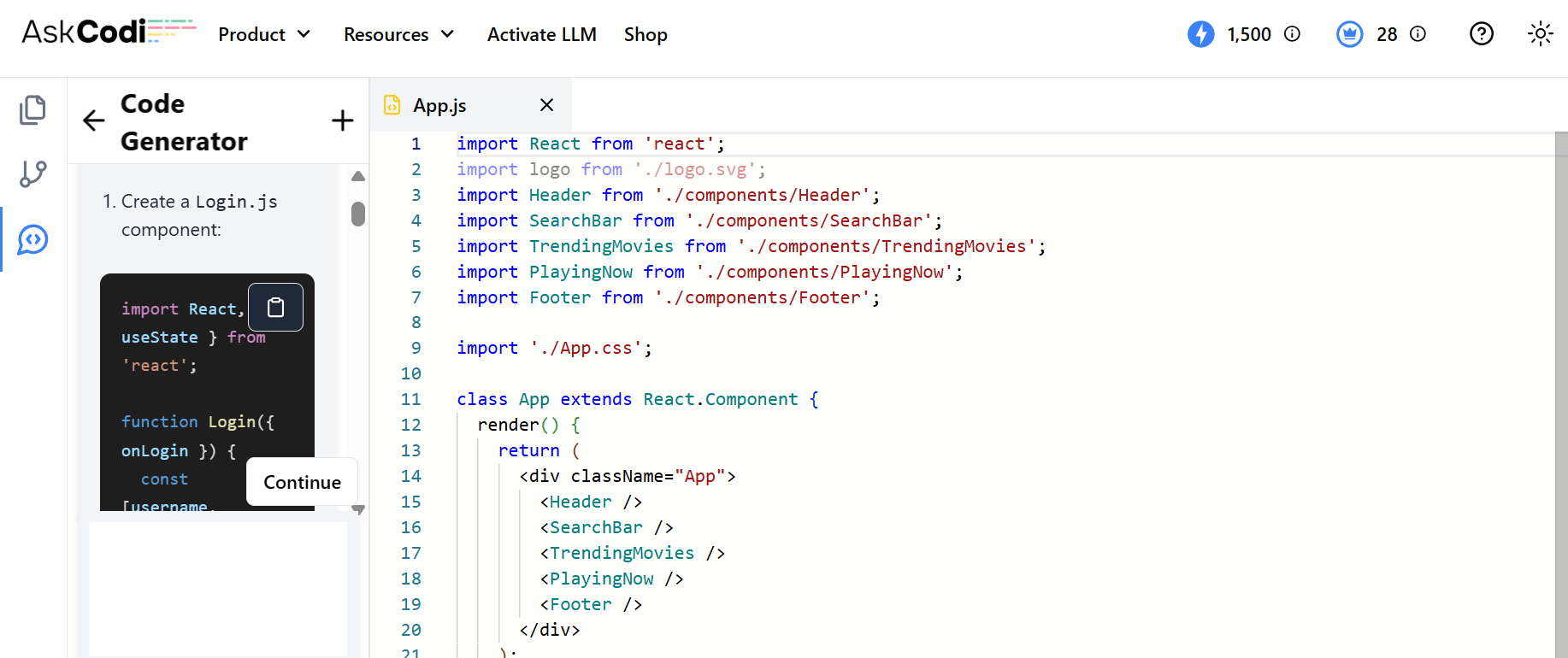 AskCodi Code Generator