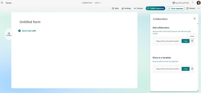 Screenshot of an "Untitled form" in Google Forms