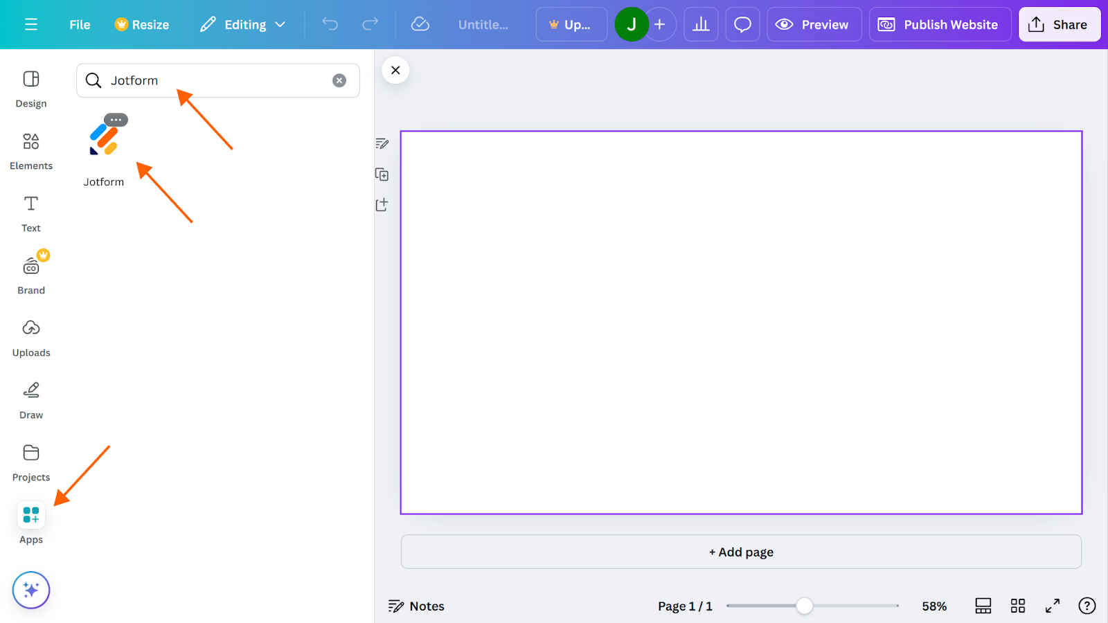 Canva Jotform App