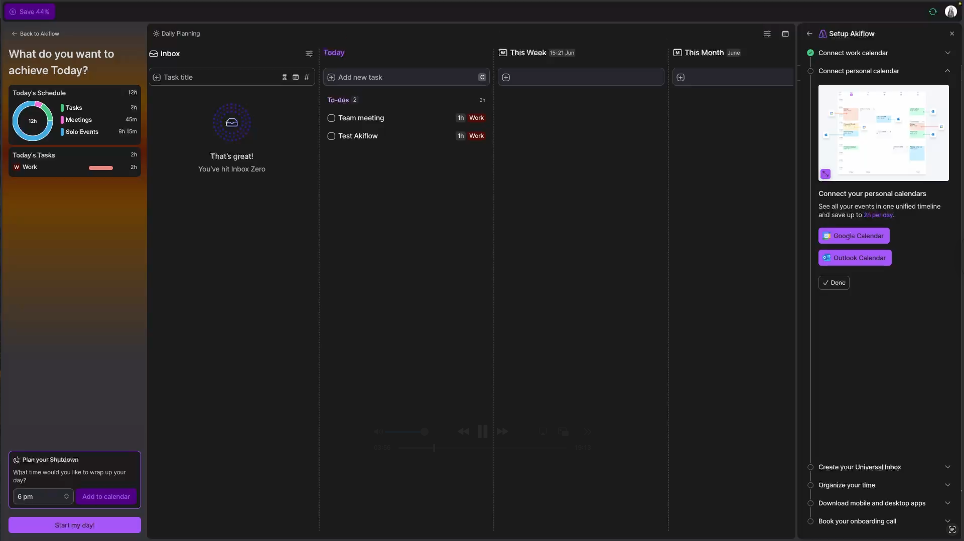 Akiflow Setup