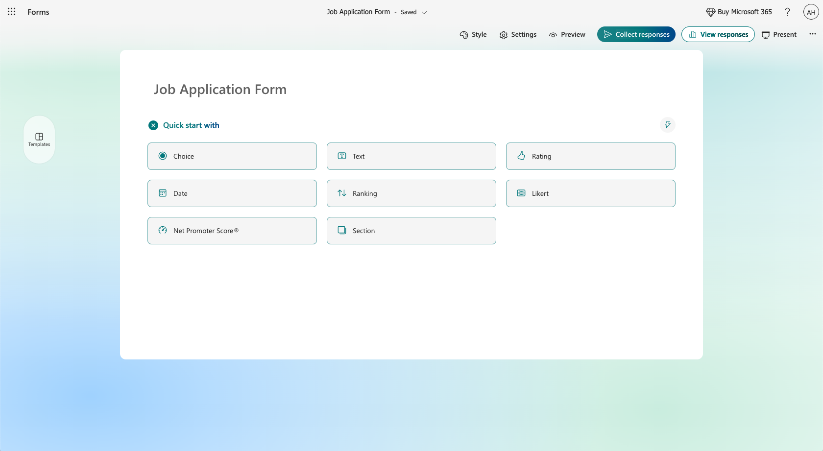 Microsoft Forms Form Elements