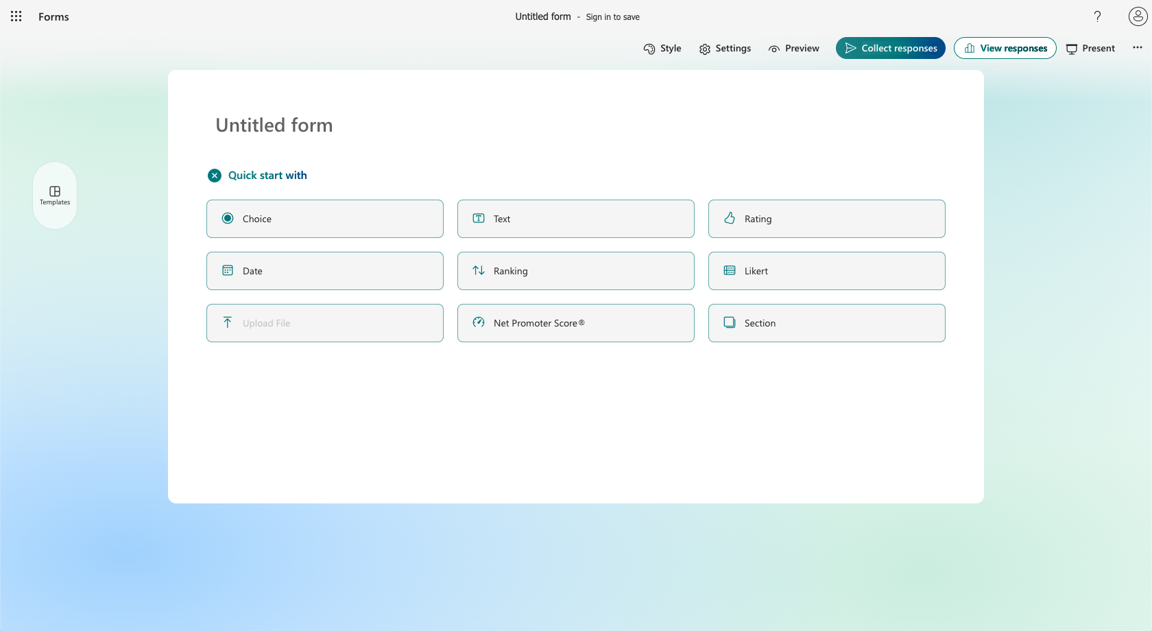 Microsoft Forms Field Types