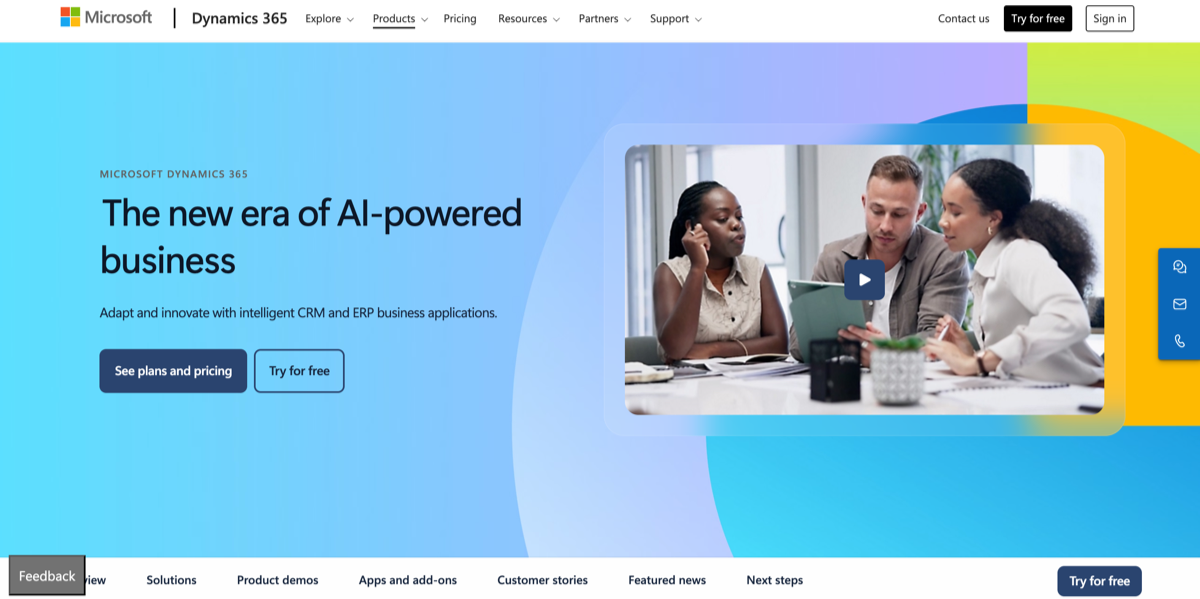 Microsoft Dynamics 365 Virtual Agent Landing Page