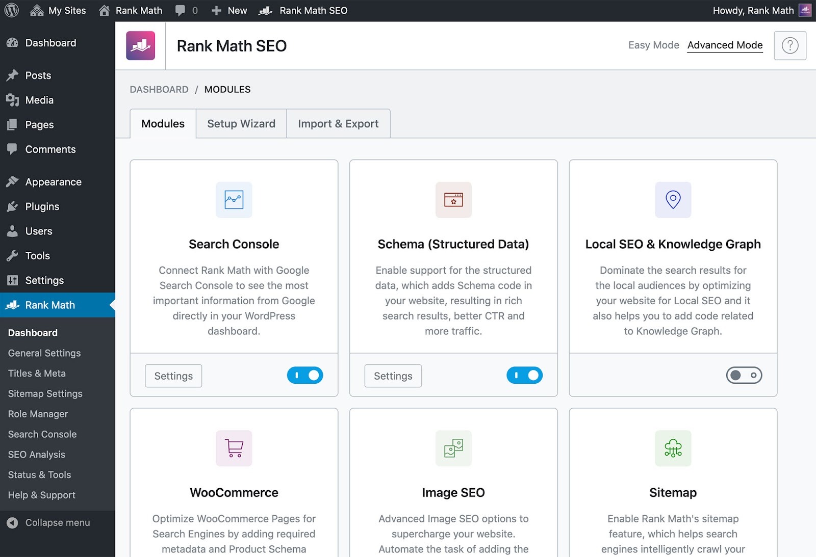 Plug-in Rank Math pour WordPress