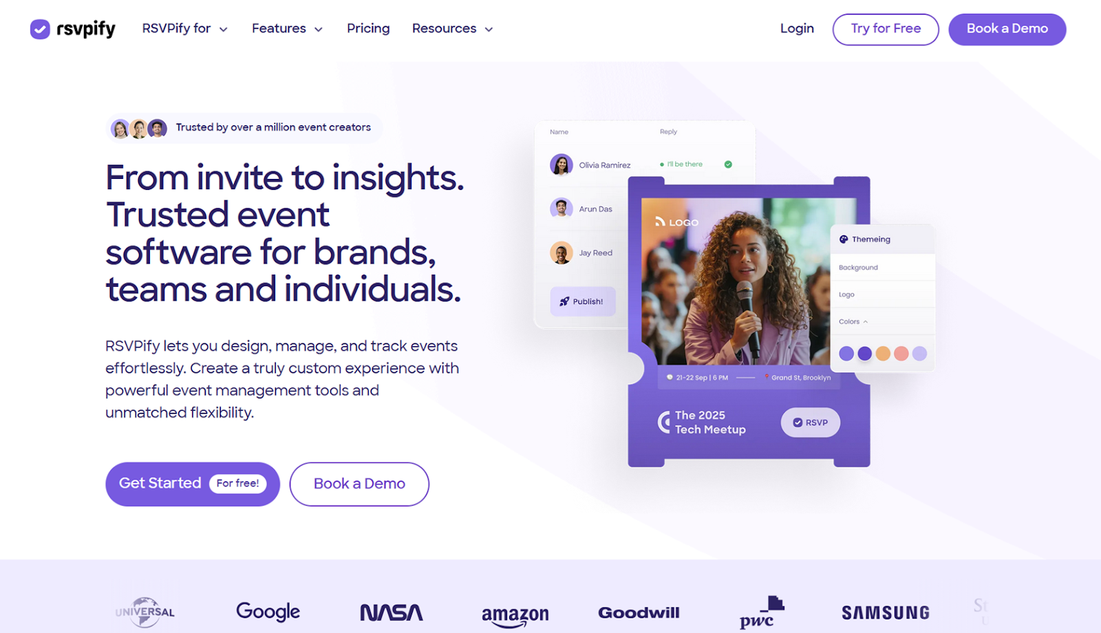 RSVPify website with the words: "From invite to insights