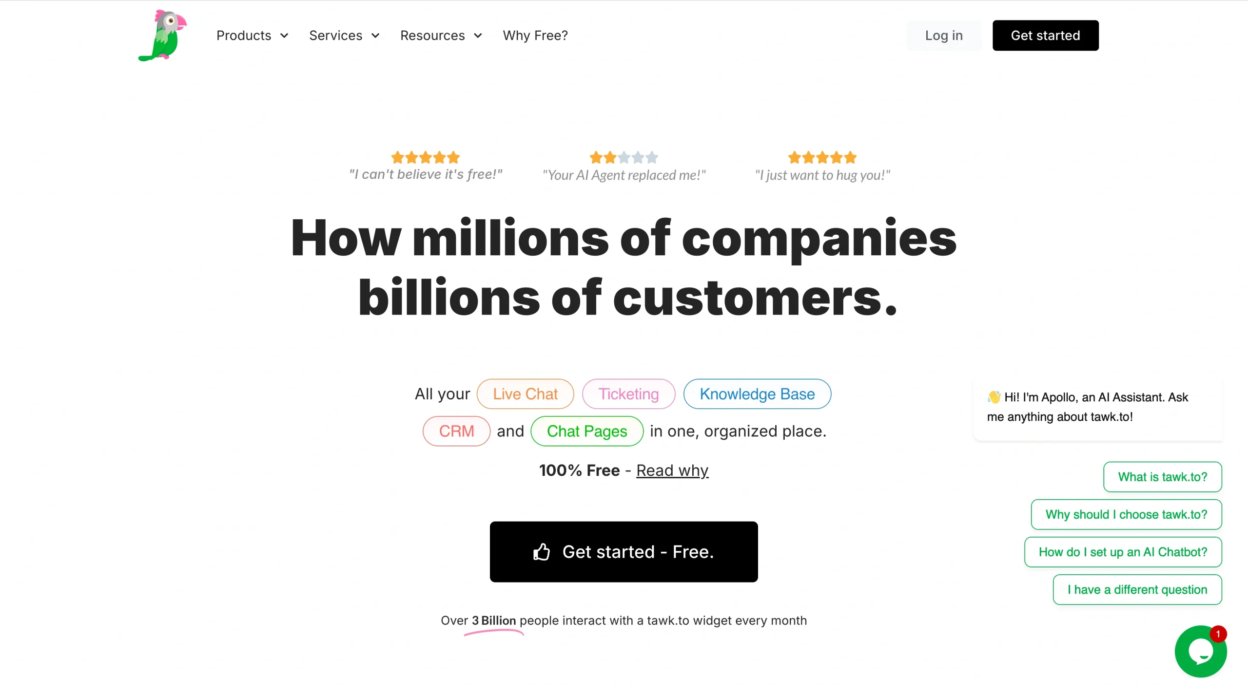 Screenshot of Tawk