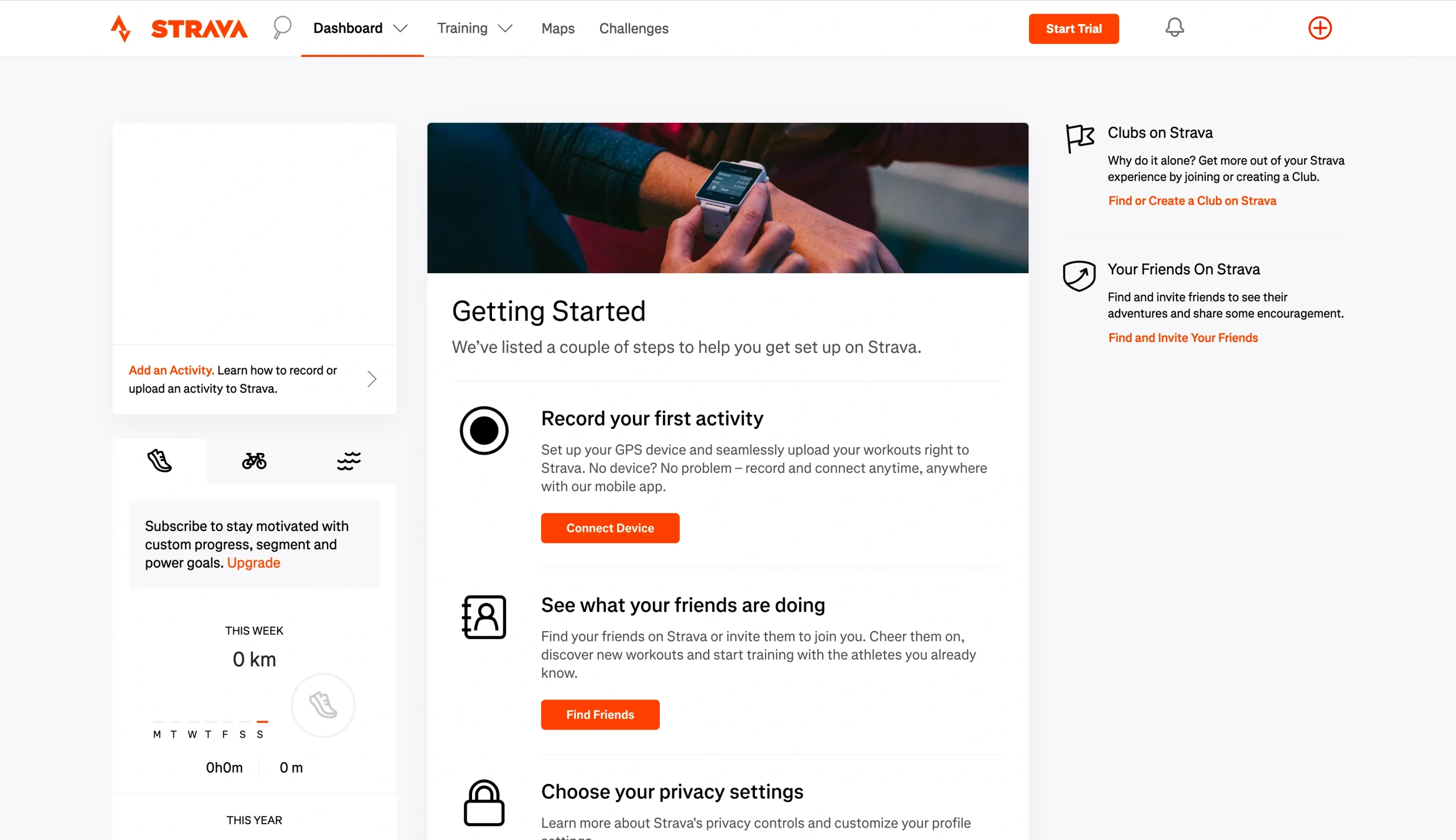 Screenshot of the Strava interface