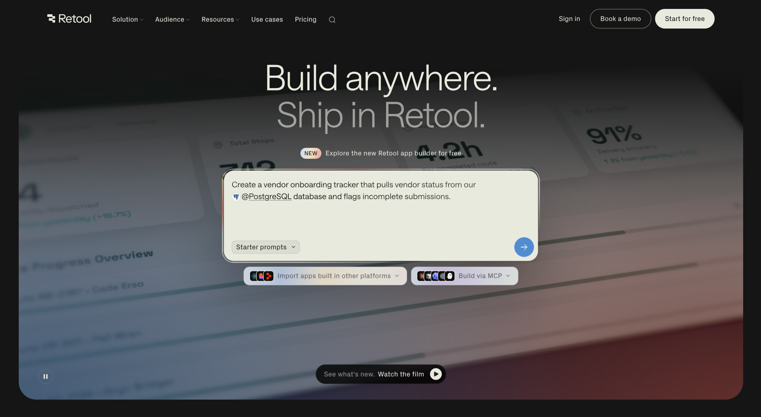 Retool Landing Page