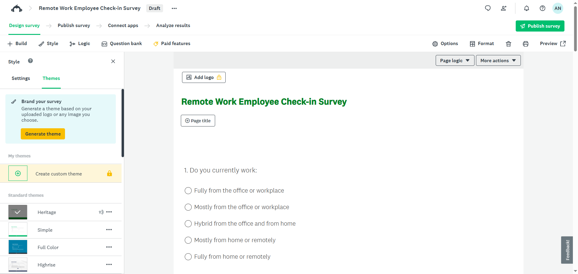 SurveyMonkey Umfragegenerator