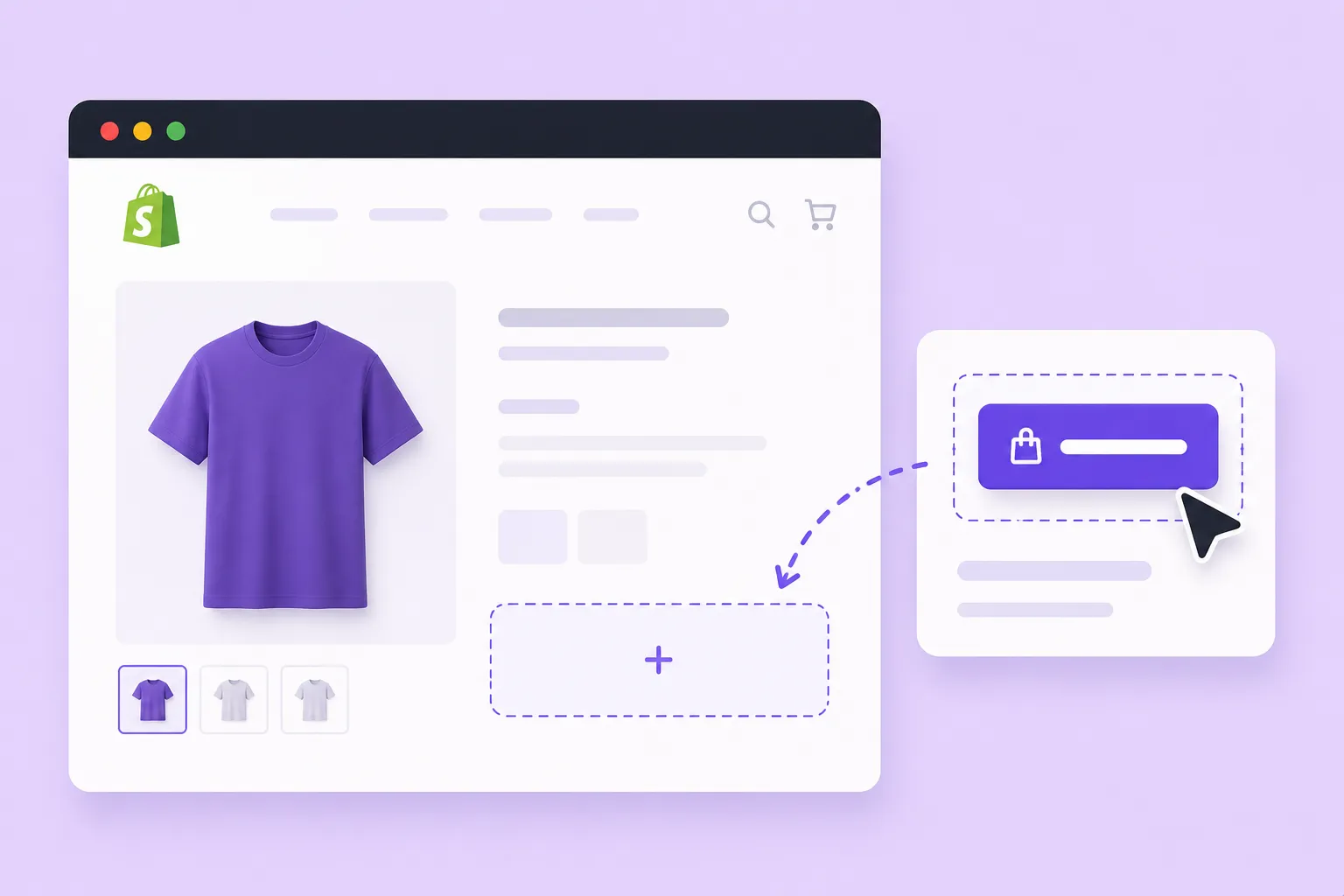 Add Button to Shopify Featured Image