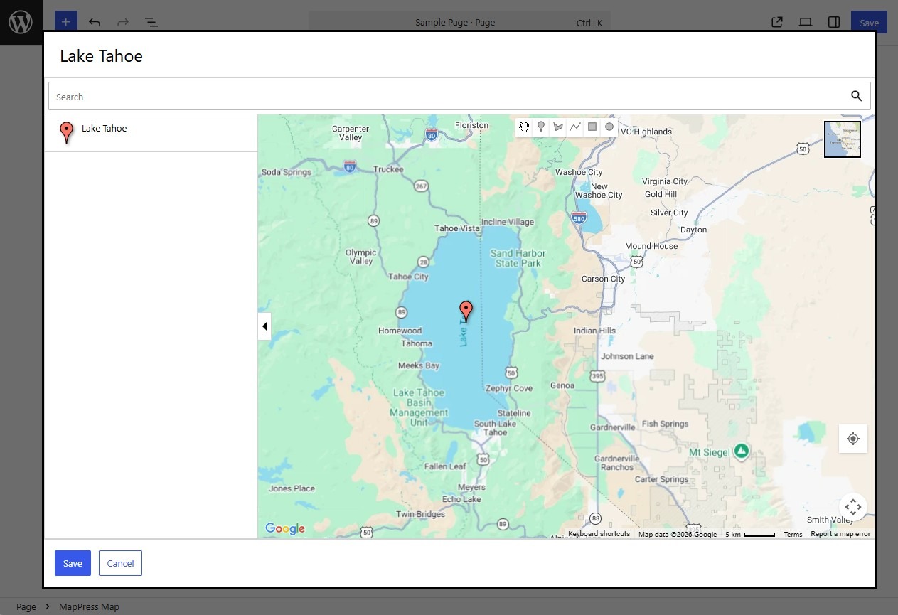 MapPress WordPress Plug-in User Interface